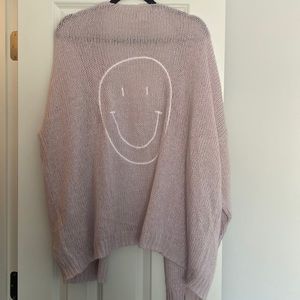 Drape smiley cardigan
